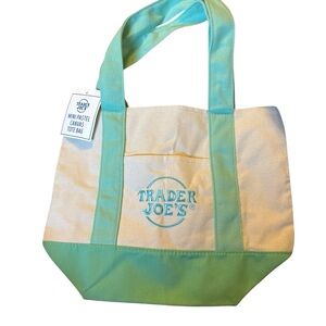 Trader Joe’s Mini Green Pastel Canvas Tote Bag